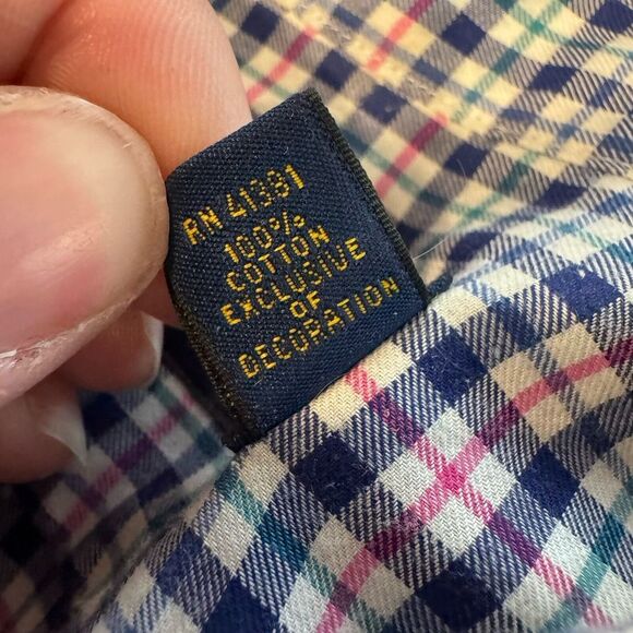 Ralph Lauren Red White Blue Plaid Check Cotton L/S Mens Small L - Picture 8 of 8